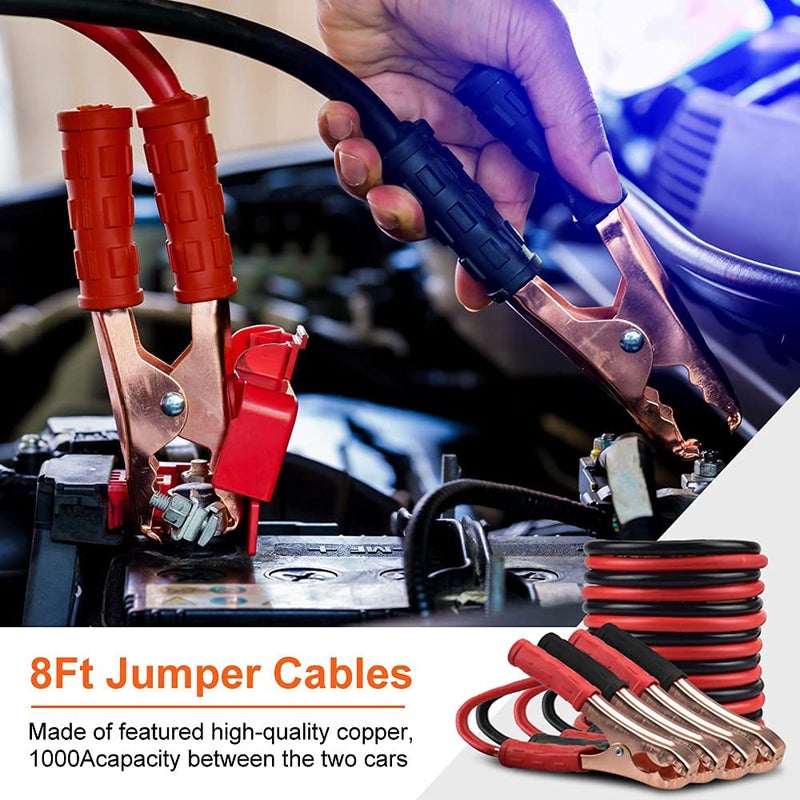PACETAP Car Roadside Emergency Kit, Essential Auto Safety Road Side Assistance Tool Kit with LED Road Flare, Jumper Cables, Towing Rope, Triangle and More Winter Vehicle Accessories - Image 5